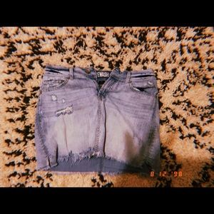 washed blue jean skirt